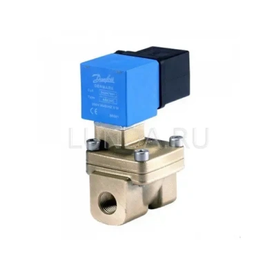 Клапан соленоидный EV220W 10-50, с сервоприводом, с катушкой, уплотнение NBR (нормально открытый), Danfoss В Краснокамске